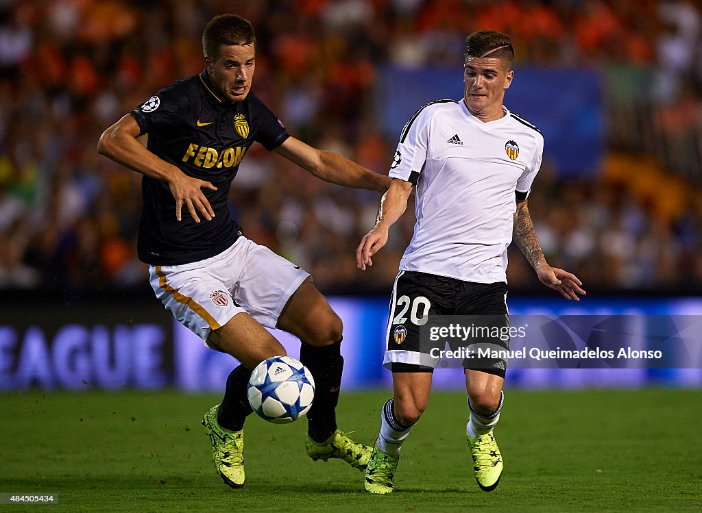 Valencia v Monaco - UEFA Champions League: Qualifying Round Play Off First Leg