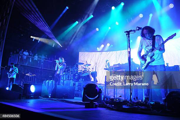 Ben Kenney, Brandon Boyd, Jose Pasillas II, Chris Kilmore and Mike Einziger of Incubus perform at The Perfect Vodka Amphitheater on August 14, 2015...