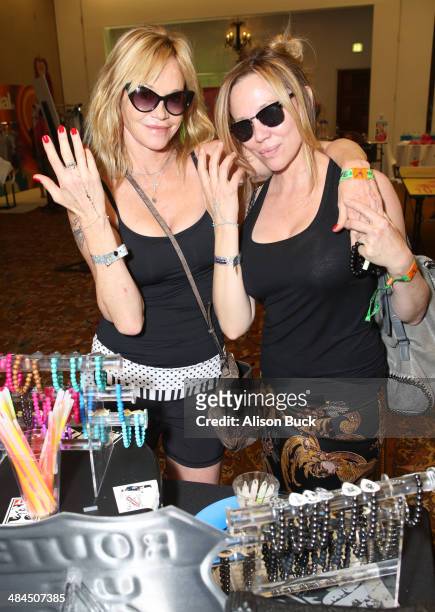 Actress Melanie Griffith and Actress Kari Whitman attends the Kari Feinstein Music Festival Style Lounge at La Quinta Resort and Club on April 12,...