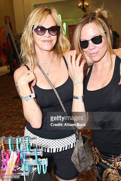 Actress Melanie Griffith and Actress Kari Whitman attends the Kari Feinstein Music Festival Style Lounge at La Quinta Resort and Club on April 12,...
