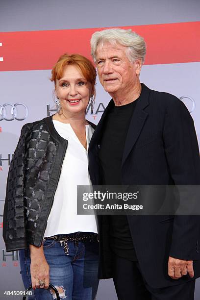 Actor Juergen Prochnow and his girlfriend Verena Wengler attend the 'Hitman - Agent 47' World premiere at CineStar on August 19, 2015 in Berlin,...