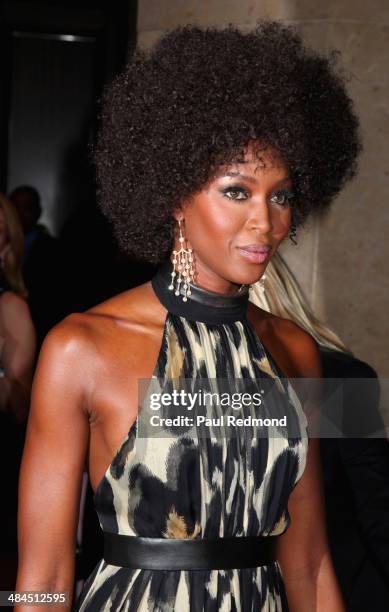 Model Naomi Campbell arriving at the 25th Annual GLAAD Media Awards at The Beverly Hilton Hotel on April 12, 2014 in Beverly Hills, California.