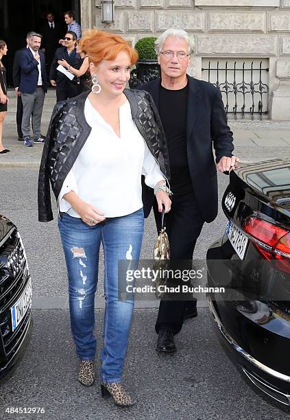 Actor Juergen Prochnow and Verena Wengler sighted at the Hotel de Rome on August 19, 2015 in Berlin, Germany.