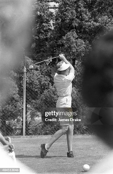 Women's Open: Mickey Wright in action, drive during Sunday play at Baltusrol GC. Springfield, NJ 7/2/1961 CREDIT: James Drake