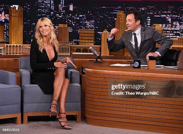 Heidi Klum Visits "The Tonight Show Starring Jimmy Fallon" at Rockefeller Center on August 19, 2015 in New York City.