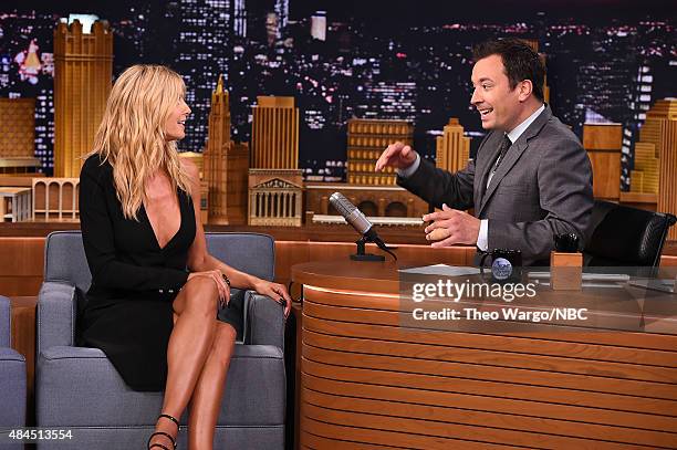 Heidi Klum Visits "The Tonight Show Starring Jimmy Fallon" at Rockefeller Center on August 19, 2015 in New York City.