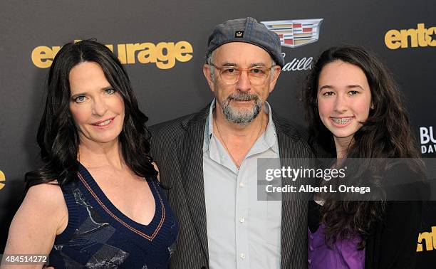 Actress Sheila Kelley, actor Richard Schiff and daughter Ruby Christine Schiff arrive for the Premiere Of Warner Bros. Pictures' "Entourage" held at...