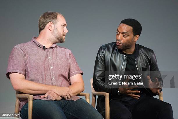 Director Craig Zobel and actor Chiwetel Ejiofor attend Meet The Filmmaker: "Z for Zachariah" at Apple Store Soho on August 19, 2015 in New York City.