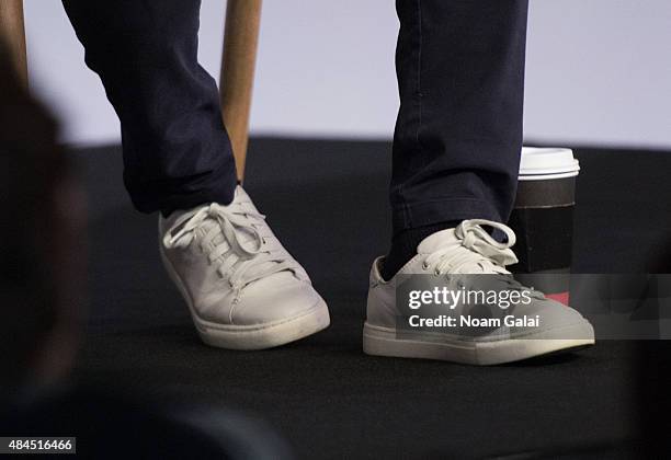 Actor Chiwetel Ejiofor, shoe detail, attends Meet The Filmmaker: "Z for Zachariah" at Apple Store Soho on August 19, 2015 in New York City.