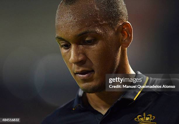 Fabinho of Monaco looks on during the UEFA Champions League Qualifying Round Play Off First Leg match between Valencia CF and AS Monaco at Mestalla...