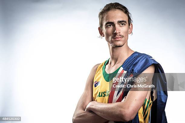 High Jumper Brandon Starc of Australia poses for a portrait during a photo session at the Athletics Australia training camp on August 17, 2015 in...