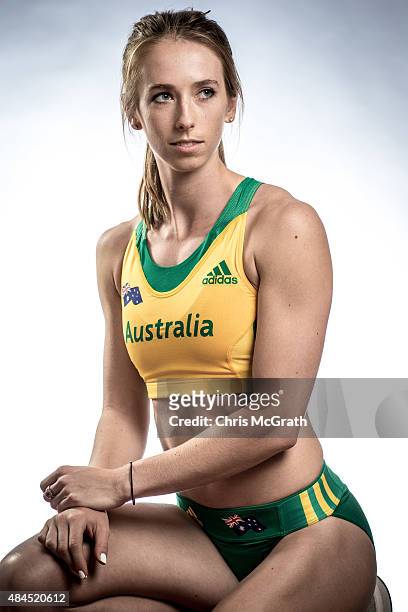 Anneliese Rubie of Australia poses for a portrait during a photo session at the Athletics Australia training camp on August 17, 2015 in Wakayama,...
