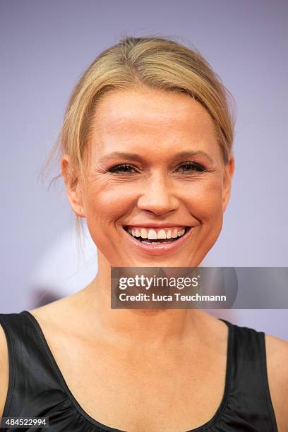 Nova Meierhenrich attends the 'Hitman - Agent 47' world premiere at CineStar on August 19, 2015 in Berlin, Germany.