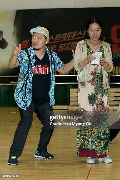 South Korean actor Yang Dong-Kun performs during the press rehearsal for the musical "In The Heights" on August 19, 2015 in Seoul, South Korea. The...