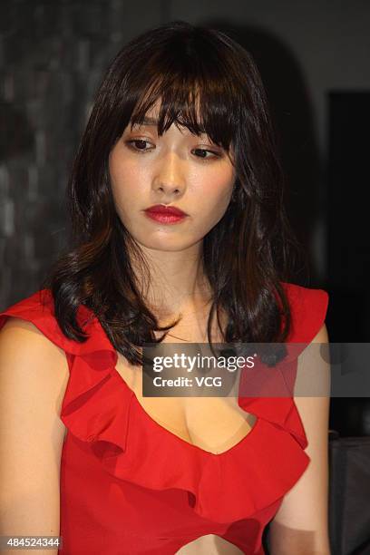 Anna Konno attends a photography exhibition at G-Shock Store Shanghai on August 19, 2015 in Shanghai, China.