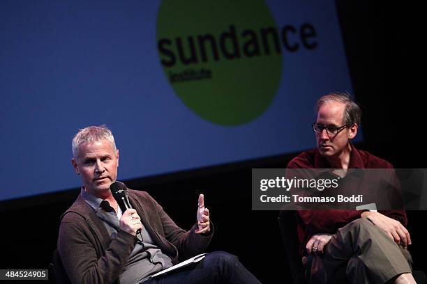 Composers Blake Neely and Jeff Beal attend the Sundance Institute Composers Lab LA on April 12, 2014 in Beverly Hills, California.