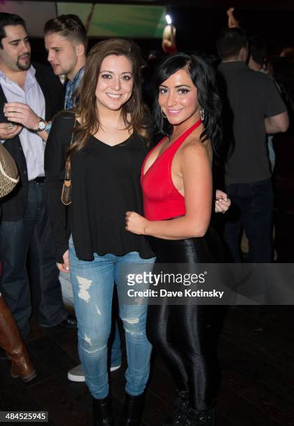 Lauren Manzo and Angelina Pivarnick attend Lauren Manzo's birthday celebration at Meadowlands Racing & Entertainment on April 12, 2014 in East...