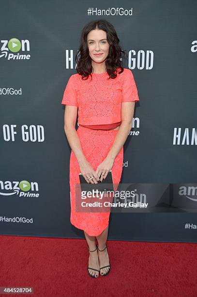 Actress Bridget Regan attends the Amazon premiere screening for original drama series "Hand Of God" at The Theatre at Ace Hotel on August 19, 2015 in...