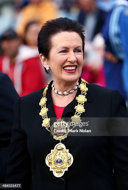 Sydney Lord Mayor Clover Moore watches on before the round 27 A-League match between Sydney FC and Perth Glory at Allianz Stadium on April 13, 2014...