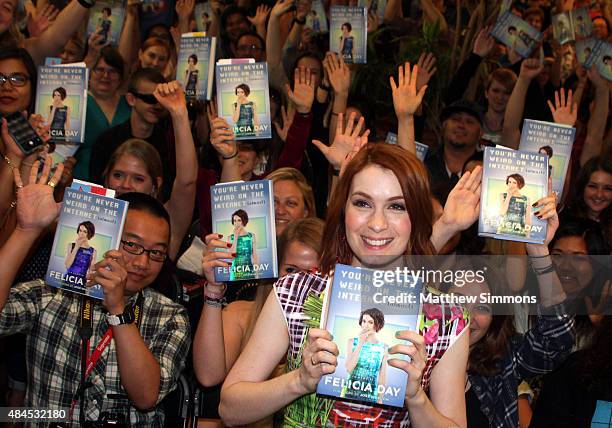 Actress Felicia Day attends a book signing for her new book "You're Never Weird On The Internet " at Skylight Books on August 19, 2015 in Los...