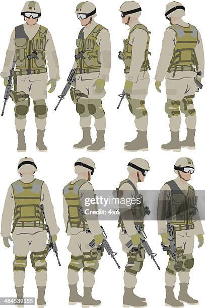 militärische mann - militärische einsatzkräfte stock-grafiken, -clipart, -cartoons und -symbole