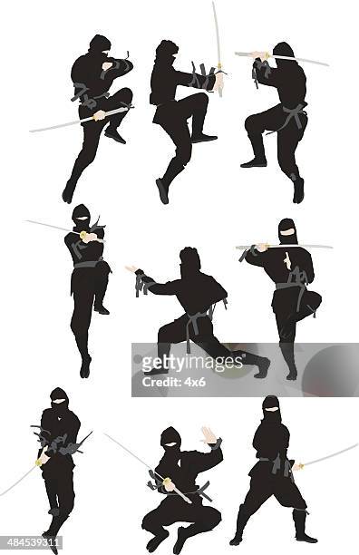 ninja warrior - ninja weapon stock illustrations