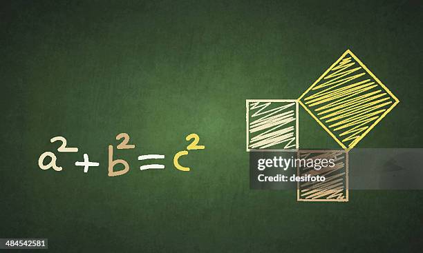 pythagorean theorem - pythagoras stock illustrations