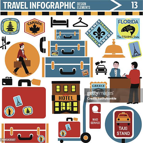 travel infographic design elements - hotel concierge stock illustrations