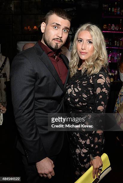 Actor Weston Cage and producer Danielle Cage attend the after party for the Los Angeles Premiere of "Being Evel" on August 19, 2015 in Los Angeles,...