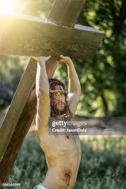 resurrected jesus with divine light - lent stockfoto's en -beelden