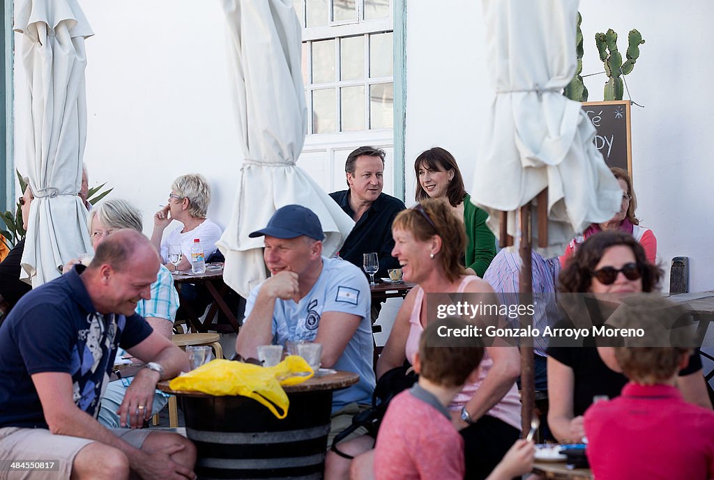 Prime Minister David Cameron Holidays In Lanzarote