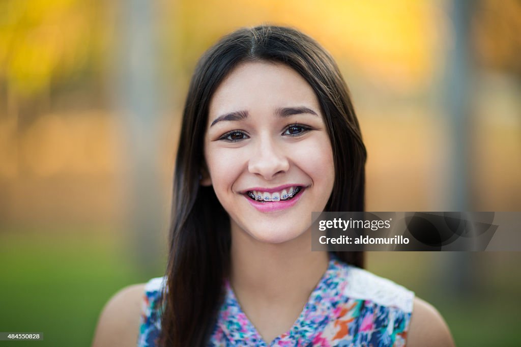Hispanic happy teenage girl