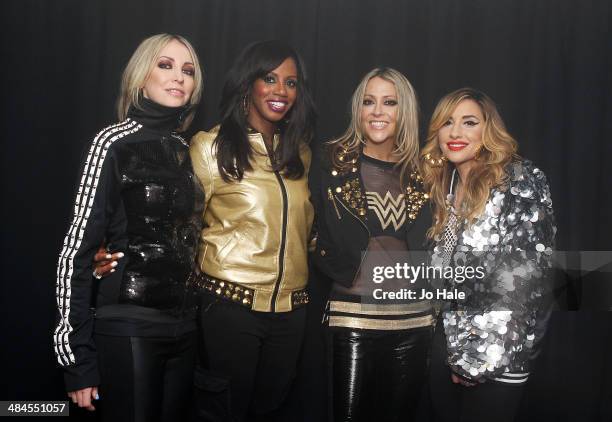 Natalie Appleton, Shaznay Lewis, Nicole Appleton and Melanie Blatt of All Saints pose backstage at Heaven at G-A-Y on April 12, 2014 in London,...