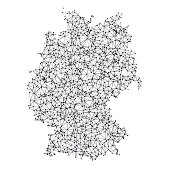 Germany Map Network Black And White
