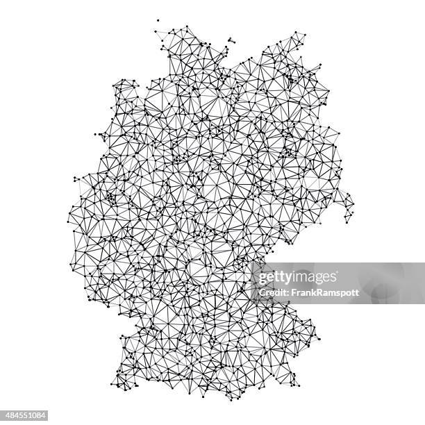 germany map network black and white - map dots vector stock illustrations
