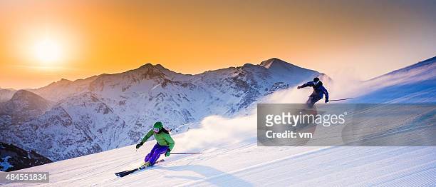 alpine skiing - freeride stockfoto's en -beelden