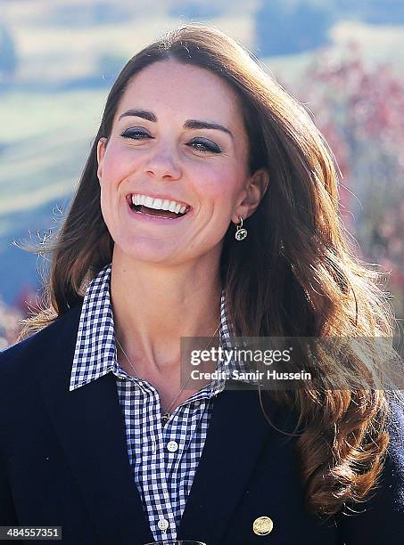 Catherine Duchess of Cambridge visits Otago Wines at Amisfield winery on April 13, 2014 in Queenstown, New Zealand. The Duke and Duchess of Cambridge...
