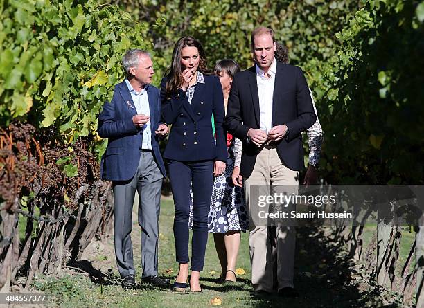 Catherine Duchess of Cambridge and Prince William, Duke of Cambridge visit Otago Wines at Amisfield winery on April 13, 2014 in Queenstown, New...
