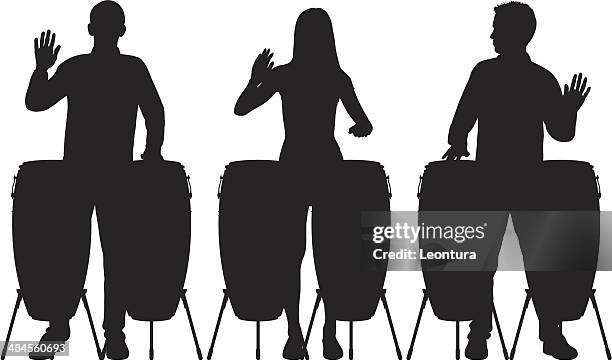 stockillustraties, clipart, cartoons en iconen met drums - drummer silhouette