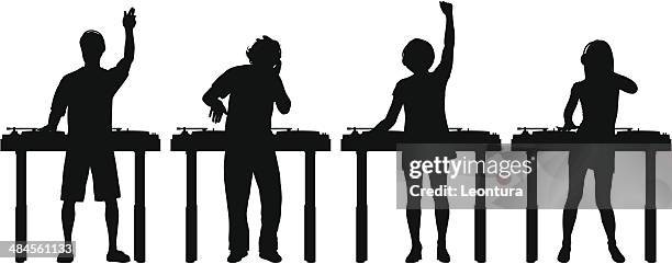 djs - dj table stock illustrations