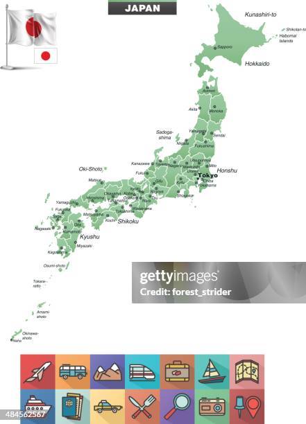 japan map - tokyo stock illustrations