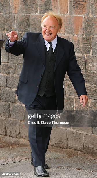 Singer Gerry Marsden leaves St Mary's Catholic Church following the funeral of Cilla Black on August 20, 2015 in Liverpool, England. Singer and TV...