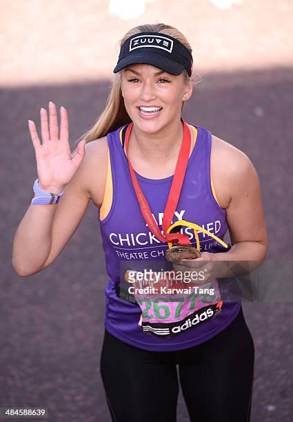 Amy Willerton takes part in the 2014 London Marathon on April 13, 2014 in London, England.