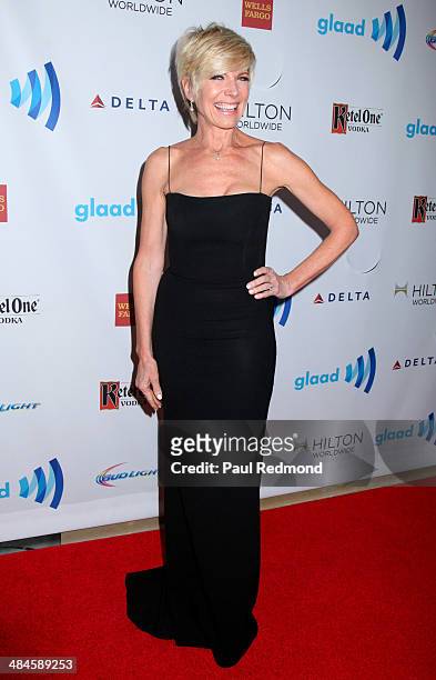 Singer Debby Boone arriving at the 25th Annual GLAAD Media Awards at The Beverly Hilton Hotel on April 12, 2014 in Beverly Hills, California.
