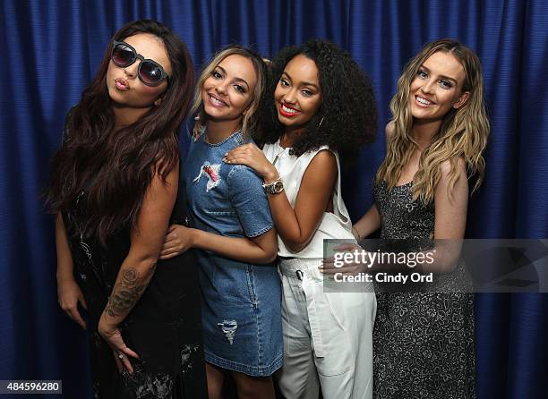 Jesy Nelson, Jade Thirlwall, Leigh-Anne Pinnock and Perrie Edwards of Little Mix visit the SiriusXM Studios on August 20, 2015 in New York City.