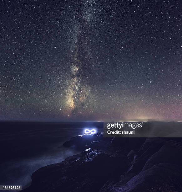infinite milky way - infinity sign stock pictures, royalty-free photos & images