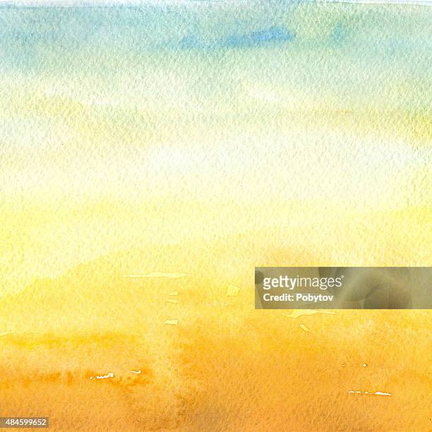 stockillustraties, clipart, cartoons en iconen met desert - watercolor background - sunrise dawn