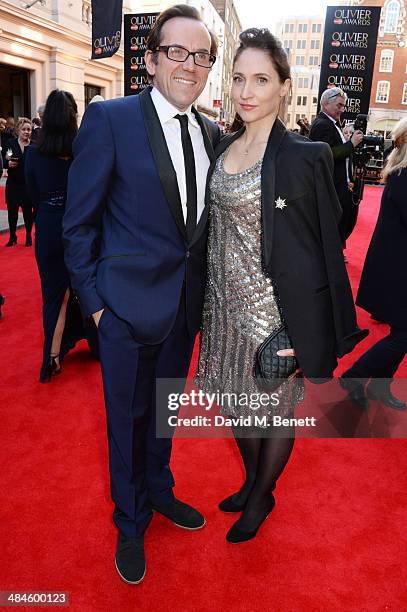 Ben Miller and Jessica Parker attend the Laurence Olivier Awards at The Royal Opera House on April 13, 2014 in London, England.