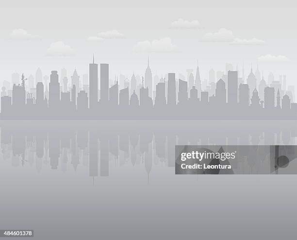 twin towers (gebäude sind, beweglichen und komplett - downtown new york stock-grafiken, -clipart, -cartoons und -symbole