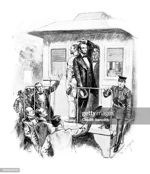 stockillustraties, clipart, cartoons en iconen met back to back with president lincoln - back to back